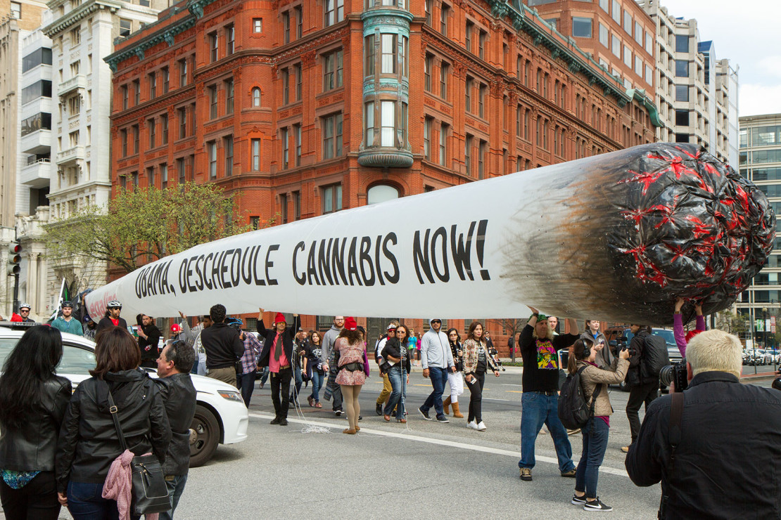 Giant Joint at a marijuana legalization demonstration
